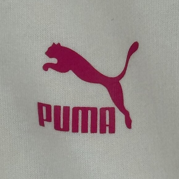 Puma T7 Track Jacket Womens Medium White Pink Zip Up Retro Stripe Athletic Logo - Picture 12 of 15